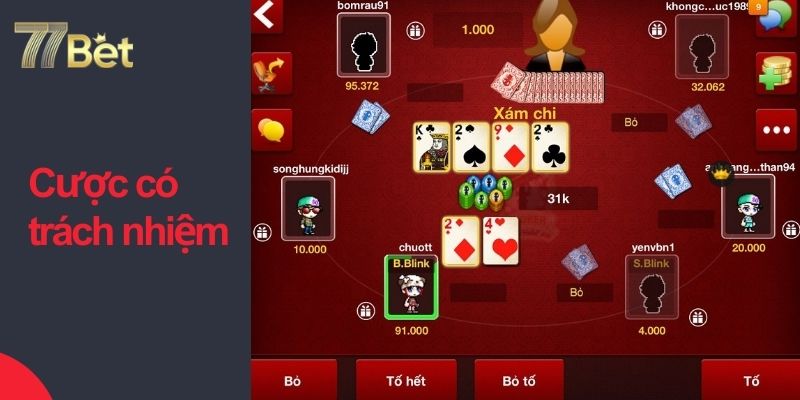 Các công cụ hỗ trợ cược có trách nhiệm tại 77bet